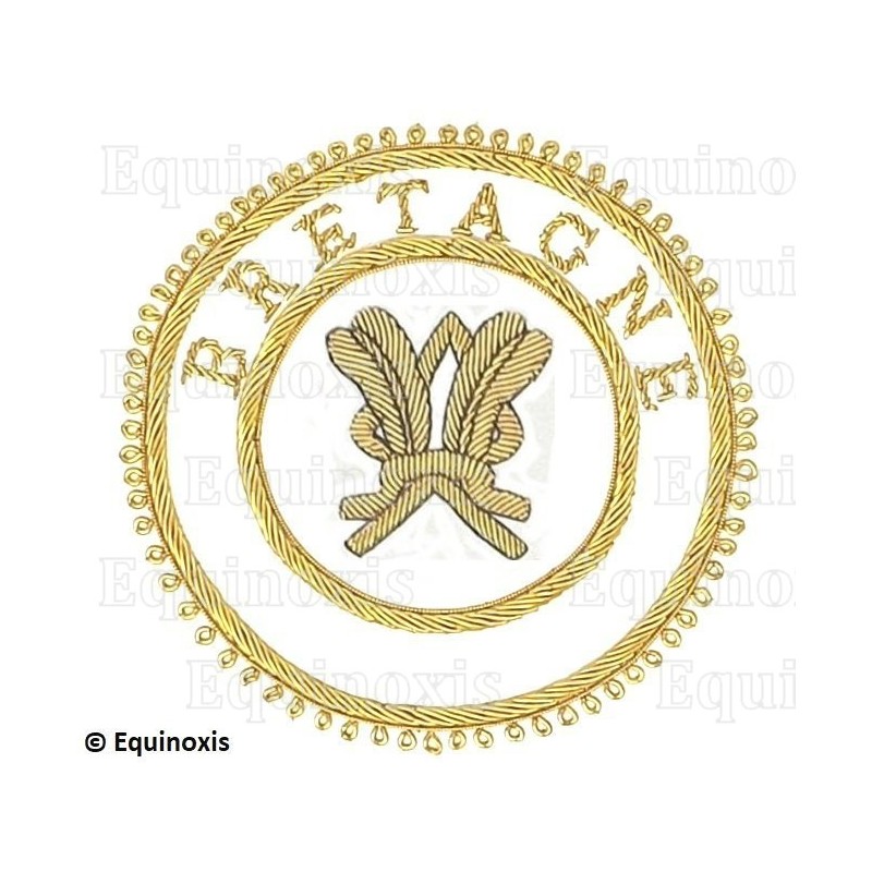 Badge / Macaron GLNF – Grande tenue provinciale – Grand Secrétaire – Bretagne – Brodé main